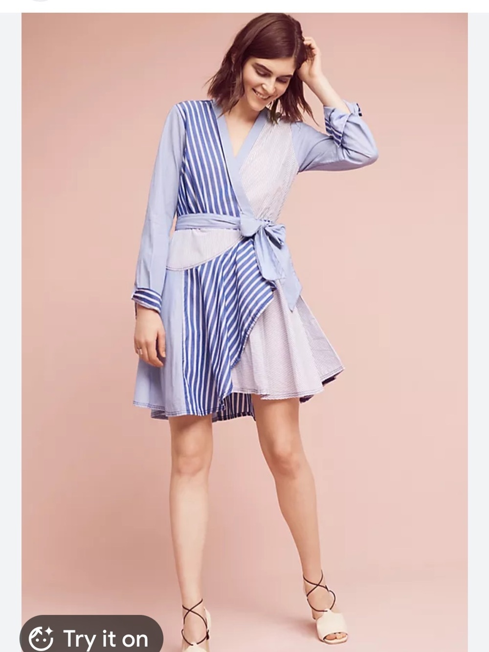 Anthropologie Maeve Newport Stripe Shirtdress Blue White influencer favorite 4